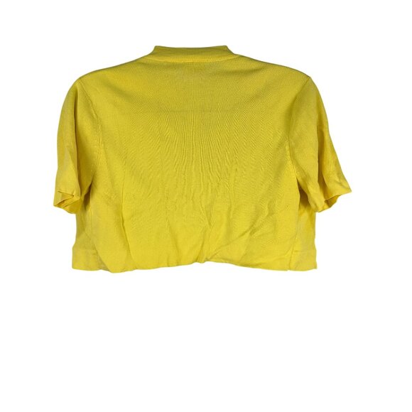 Cato Size XS Womens Yellow Short Sleeve Open Front Shrug Cardigan Knit - Picture 2 of 6